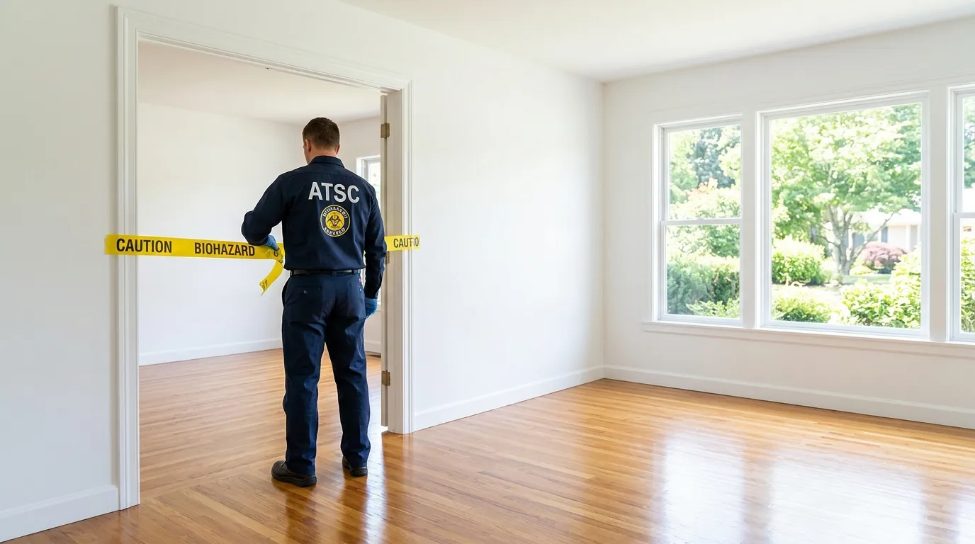Certified biohazard cleanup crew performing Trauma Scene Cleanup in Fridley